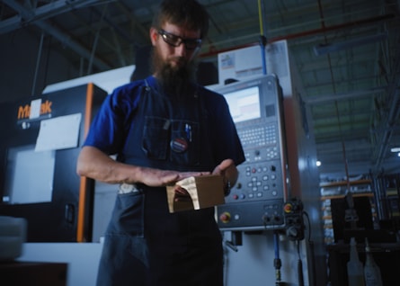 Worker with piece